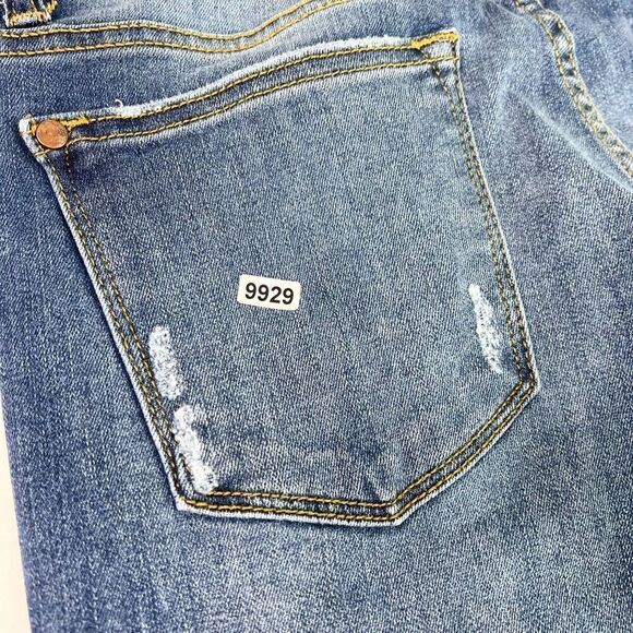 Judy Blue Los Angeles Jeans Womens 13/31 Blue Dark-Wash Relaxed Fit Distressed - Picture 10 of 10